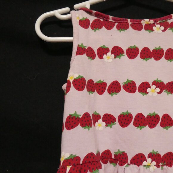 H&M | 2-4 years | Sleeveless Pink Summer Dress With Allover Strawberry Print - Picture 10 of 16